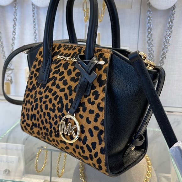 Michael Kors Avril Extra-Small Leather and Suede Satchel Crossbody Exotic Print - Picture 15 of 16